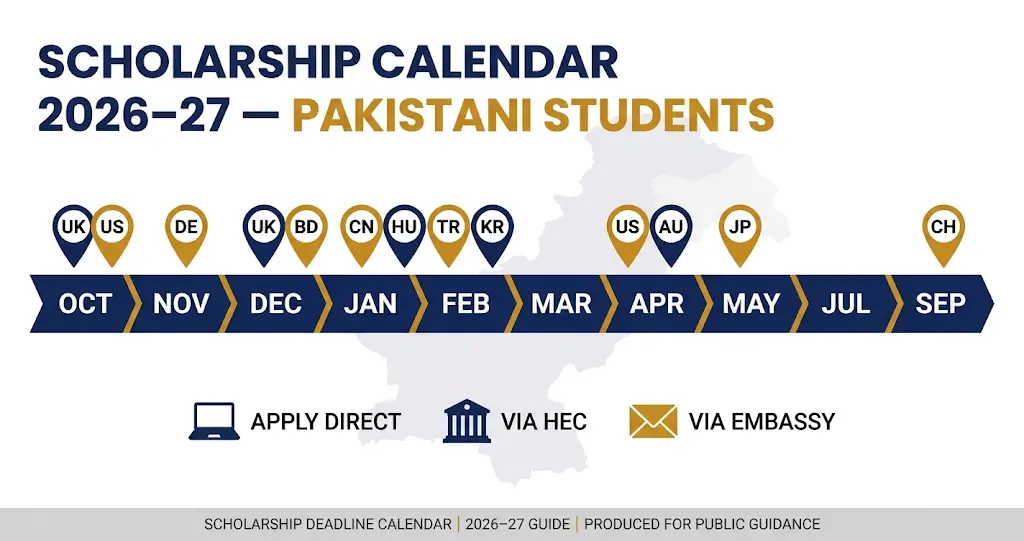 Scholarship Deadlines 2026-27 for Pakistani Students